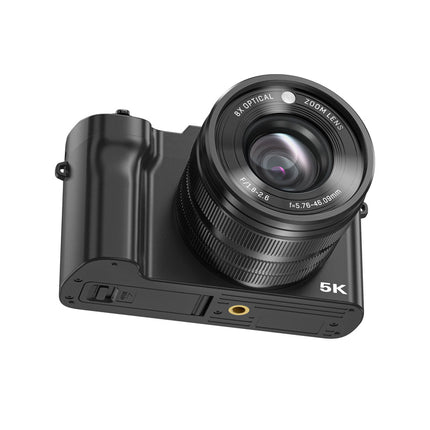 Compact 5K Camcorder 25fps with 8X Optical Zoom, 3.6 Inch Screen, 64MP Interpolated Images, Supports 256GB