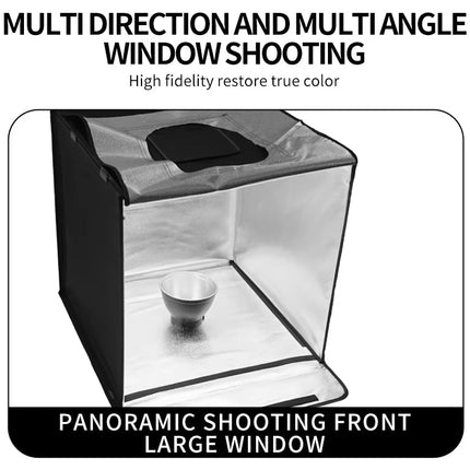 Portable Foldable LED Light Box Photo Studio for Product Photography, Black ABS Design
