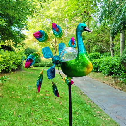 Solar LED Metal Wind Spinner – Weather-Resistant Outdoor Garden Ornament, 200cm