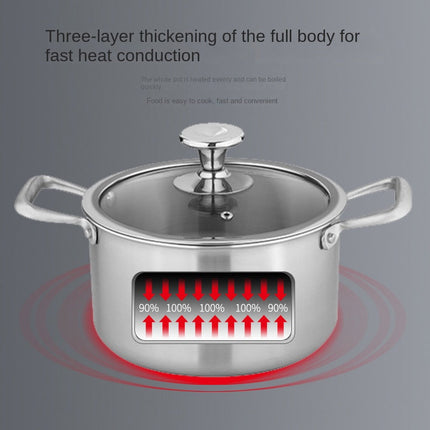 24cm Pure Titanium Stock Pot with Tempered Glass Lid – Induction Compatible Cookware
