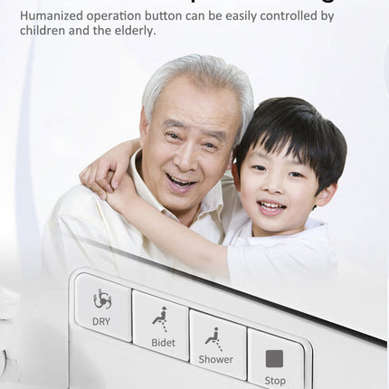 Smart Heated Elongated Toilet Seat with Automatic Open, Deodorization, Smart Wash & Slow-Close Lid