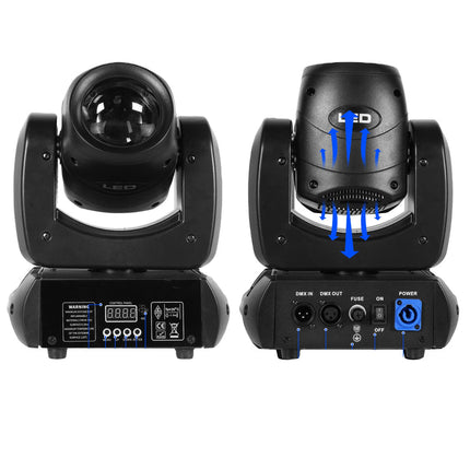 LED Moving Head Stage Light 80W with 7-Colour Gobo Effects & DMX Control