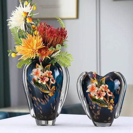 Light Luxury Glazed Ceramic Vase Modern Tabletop Décor for Living Room, Dining Table, or Entryway