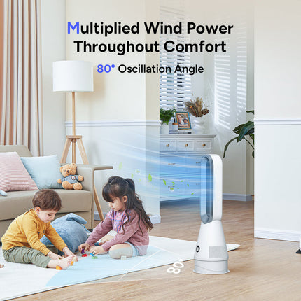 Portable Tower Fan 62.5cm White with Cooling or Warm Air Mode