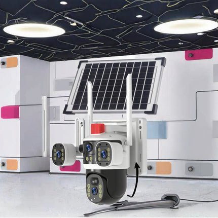 6MP Dual-Lens Wireless Solar Security Camera with 350° Pan, 90° Tilt and Two-Way Audio