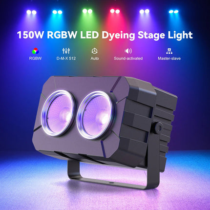 RGBW COB LED Stage Par Light – 2-Eye DMX512 & Sound-Activated Party and Event Lighting