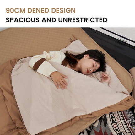 Cold-Weather Envelope Sleeping Bag with Washed Cotton Liner – 190 × 180 cm