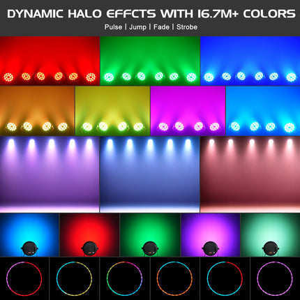 18x4W RGBW LED Par Stage Light with Remote & DMX512 – Club, Party & Event Lighting