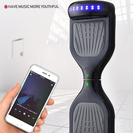 Portable 6.5" Electric Hoverboard with Dual-System Control, LED Lights & Bluetooth Speakers