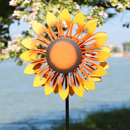 210cm Solar Metal Wind Spinner Outdoor Garden Decoration with LED Light