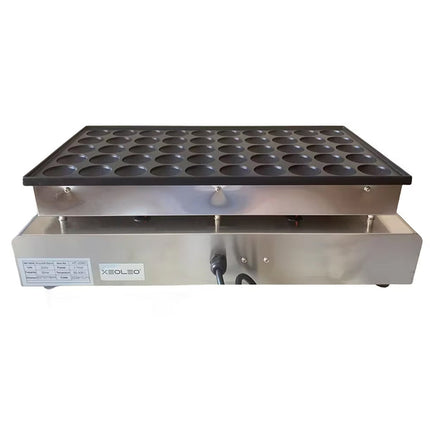 Electric Mini Pancake Machine 50-Hole Nonstick Stainless Steel Compact Commercial Design Black