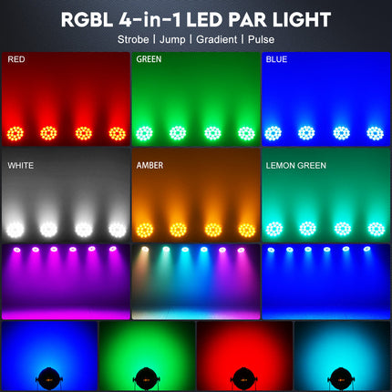 Portable 18x10W RGBL LED Stage Light with DMX512 and Voice Control for Nightclubs, Parties, and Events