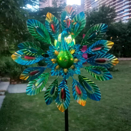 Tall Metal Garden Wind Spinner – Rotating Outdoor Decorative Ornament