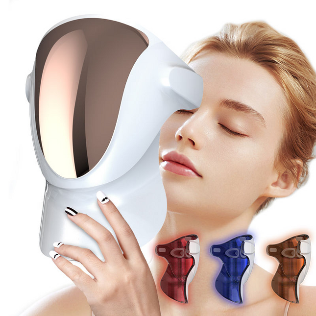 Rechargeable LED Light Therapy Facial Mask with Red, Blue and Infrared Modes