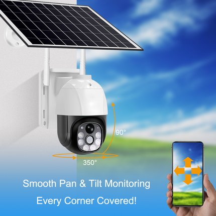 Solar Powered Wireless Outdoor Security Camera with Smart Alerts & Two-Way Talk