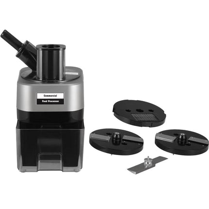 Dual-Port Commercial Food Processor 100W with Large Feed Chute – Grey