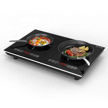 Portable 2-Burner Induction Cooktop with Timer and Durable Anti-Corrosive Base