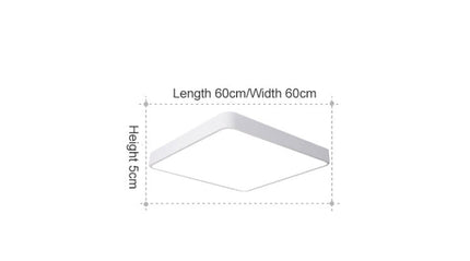 Ultra-Thin 60cm Square LED Ceiling Light Surface Mount for Indoor Rooms