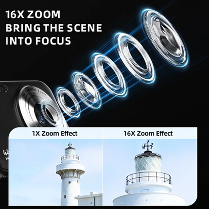 Lightweight 5MP Digital Camera with Full HD 1080P Recording & Extended Battery Performance – Black