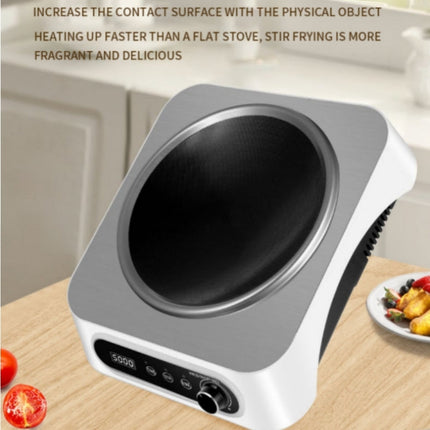 5000W Single Burner Induction Cooktop with Concave Surface and Adjustable Temperature
