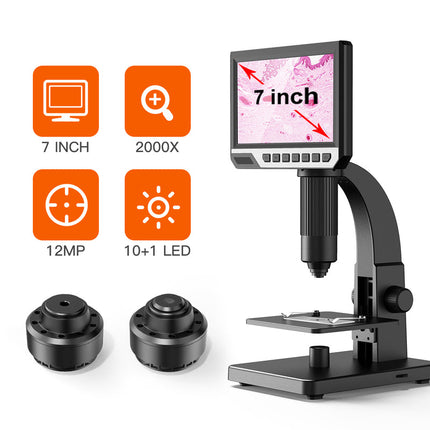 High-Precision USB Digital Microscope Camera with 2000x Zoom and Built-In LED Illumination