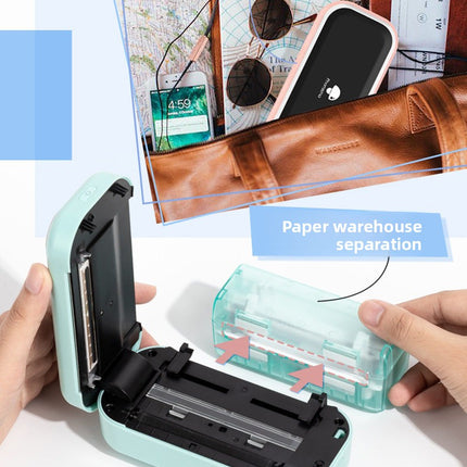 Portable Bluetooth Thermal Printer with 2200mAh Battery and 20mm/s Printing Speed
