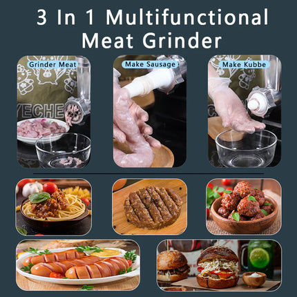 Electric Kitchen Food Grinder for Meat & Sausages – High-Efficiency Home Mincer with 2L+ Bowl