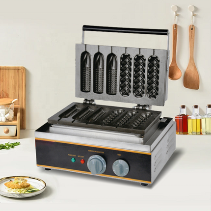 Commercial Electric Waffle Stick Maker 1600W Stainless Steel Non-Stick Cooking Plates