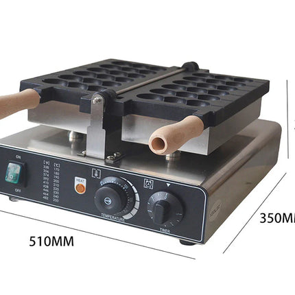 1600W Bubble Waffle Iron – Stainless Steel Commercial Snack Maker with Non-Stick Molds & Wide Temperature Control (50–300°C)