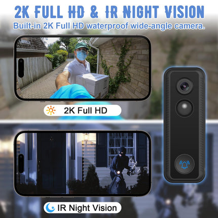 Smart WiFi Video Doorbell with Night Vision, Cloud & microSD Storage and 5200mAh Rechargeable Battery