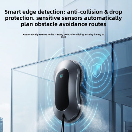 Smart Robotic Window Cleaner with Dual Water Jets, 3000Pa Suction & Remote Control