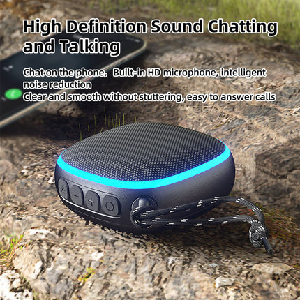 Mini Wireless Bluetooth Speaker with RGB Lighting, IPX5 Waterproof and TWS Stereo Pairing