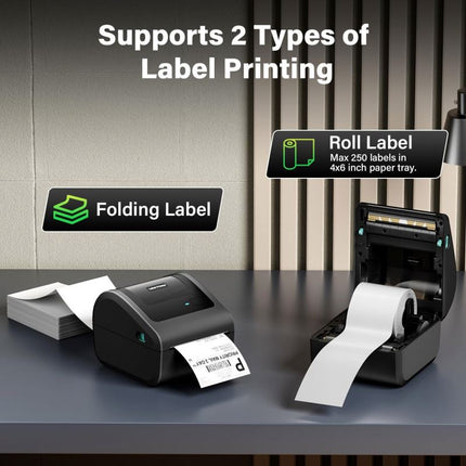 Portable USB & Bluetooth Thermal Label Printer 203 DPI for Shipping and Barcode Labels