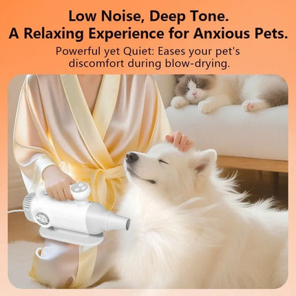 Portable Hands-Free Pet Hair Dryer with Intelligent Temperature Control and 4 Air Speed Levels