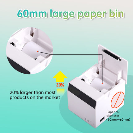 Portable Thermal Label Printer 53mm USB & Bluetooth with 203 DPI High-Speed Printing