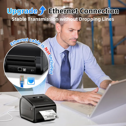 Desktop Thermal Barcode Label Printer 150mm/s Printing Speed with USB Bluetooth Ethernet