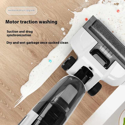 Portable 2-in-1 Cordless Vacuum Mop 12–15kPa Suction 2600mAh Battery Edge Cleaning & Voice Function 40min Runtime