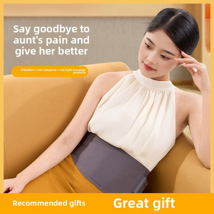 Rechargeable Waist & Abdomen Massage Belt with Heat, Vibration Modes and Adjustable Fit