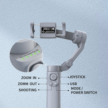 Portable Smartphone Video Stabilizer with 3-Axis Anti-Shake Control, 360° Spin & Foldable Tripod