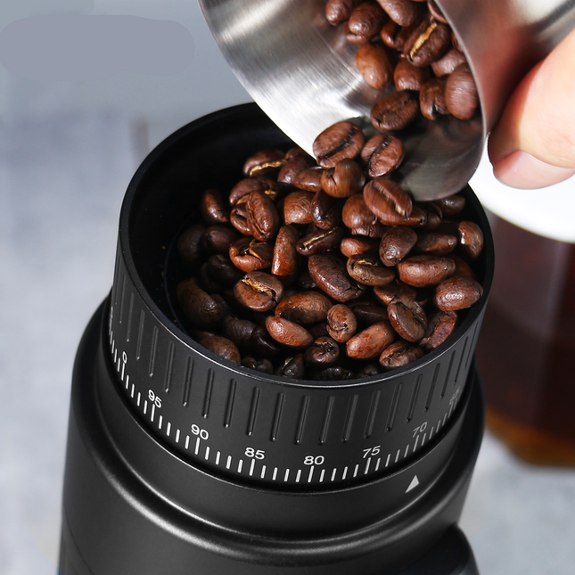 Electric Coffee Bean Grinder 30g Capacity Stepless Adjustment Aluminium Alloy Body