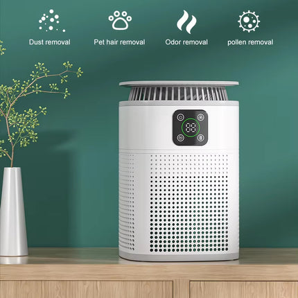 Air Purifier with 70m³/h CADR, 3 Fan Speeds & 2/4/8H Timer for Home Office Bedroom