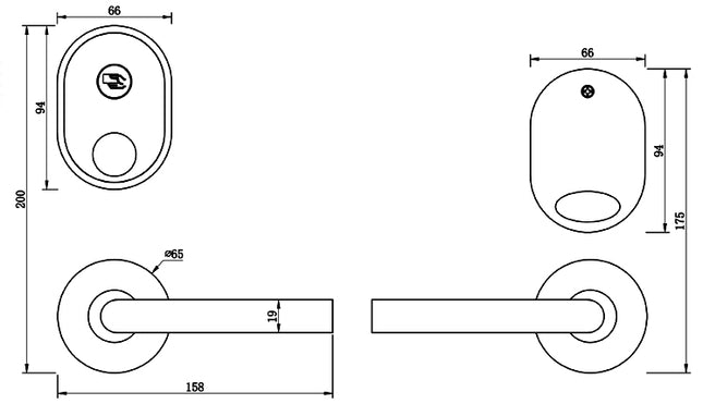 Stainless Steel RFID Smart Door Lock with Card Reader for Home, Office and Hotel Doors (Copy)