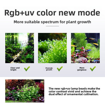 LED Aquarium Plant Light with RGB+UV Spectrum and App Control for Fish Tanks
