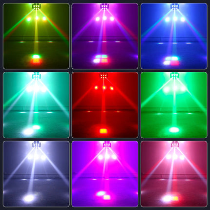 180W LED Mini Moving Head Light with 18 RGBW Beams – DMX512, Sound-Activated, Strobe Effects for DJ, Stage & Party