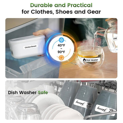 Portable Tape Label Maker with 12mm Label Tape, Rechargeable Thermal Transfer Printer