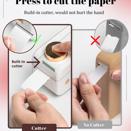 Portable Thermal Label Printer with Bluetooth, 16-24mm Labels, 1000mAh Rechargeable Battery