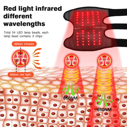 Wireless Heated Knee Support Wrap with Red LED Relaxation & Multi-Vibration Settings