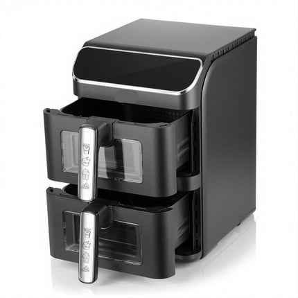 Dual Basket 6L + 6L Digital Air Fryer with Touch Control and Sync Cooking
