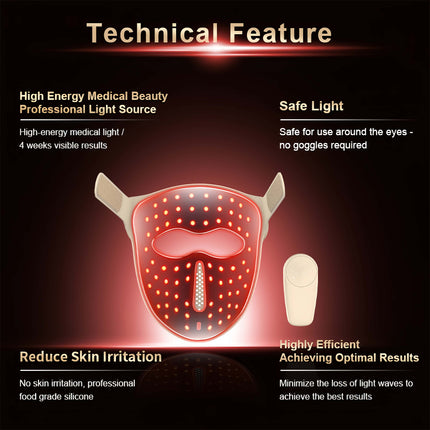 Portable LED Light Therapy Face Mask with Silicone Design and Rechargeable Battery