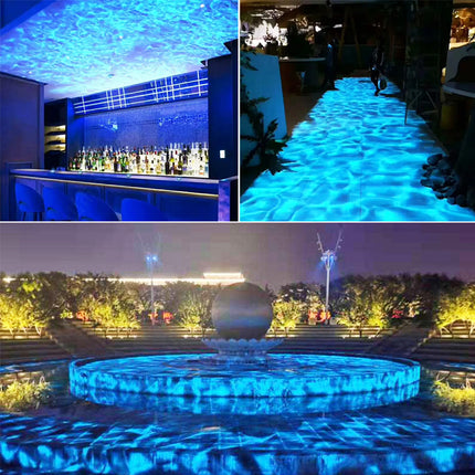 Portable IP65 LED Water Wave Projection Light 200W with RGB Effects, RDM & Manual Focus